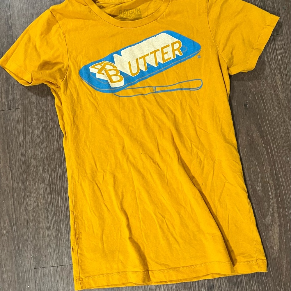 RAYGUN MENS BUTTER T-SHIRT 100% COTTON YELLOW
